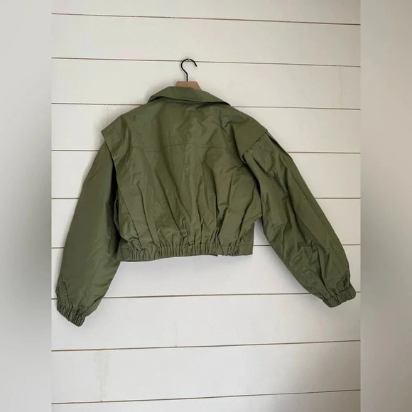 NWOT Free People Looking Glass Cropped Trench Coat in Loden color Small - Picture 13 of 14